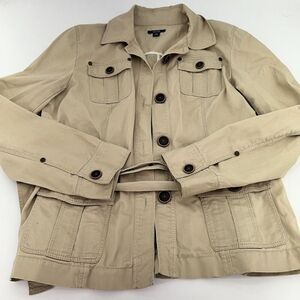 Nautica Tan Utility Jacket Belted Size 12